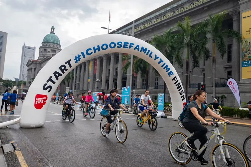 Community cycling event photography